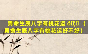 男命生辰八字有桃花运 🦁 （男命生辰八字有桃花运好不好）